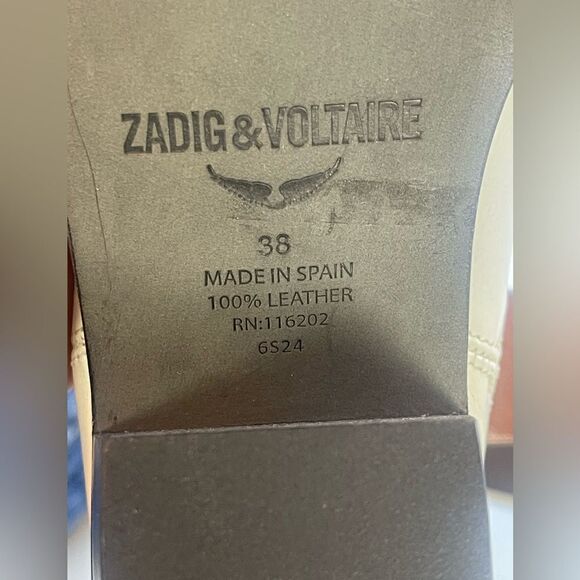 Zadig & Voltaire boots Tyler Cecilia vintage patent Bootie white ice. New 38/7 - Picture 12 of 13